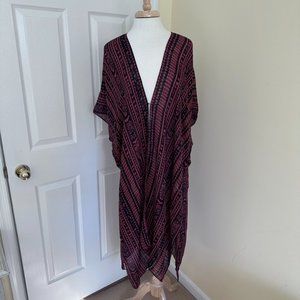 NWT Anthropologie Brick and Black Viscose Kimono